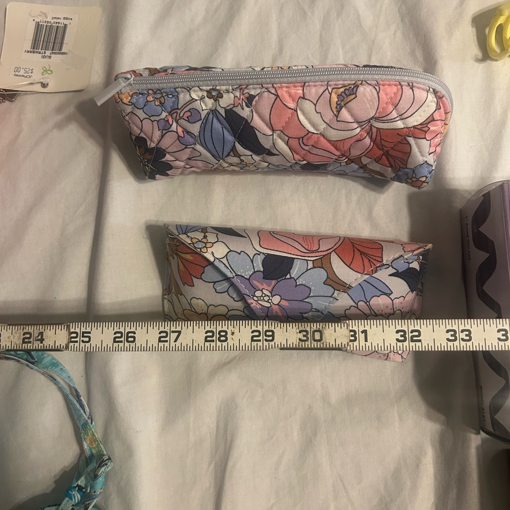 Vera Bradley Floral Cosmetic Bag & Clamshell eye glass case